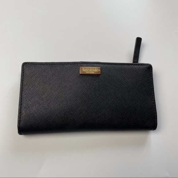 Kate Spade New York laurel way neda continental zip wallet  Kate Spade New York Laurel Way Saffiano Neda Black Wallet